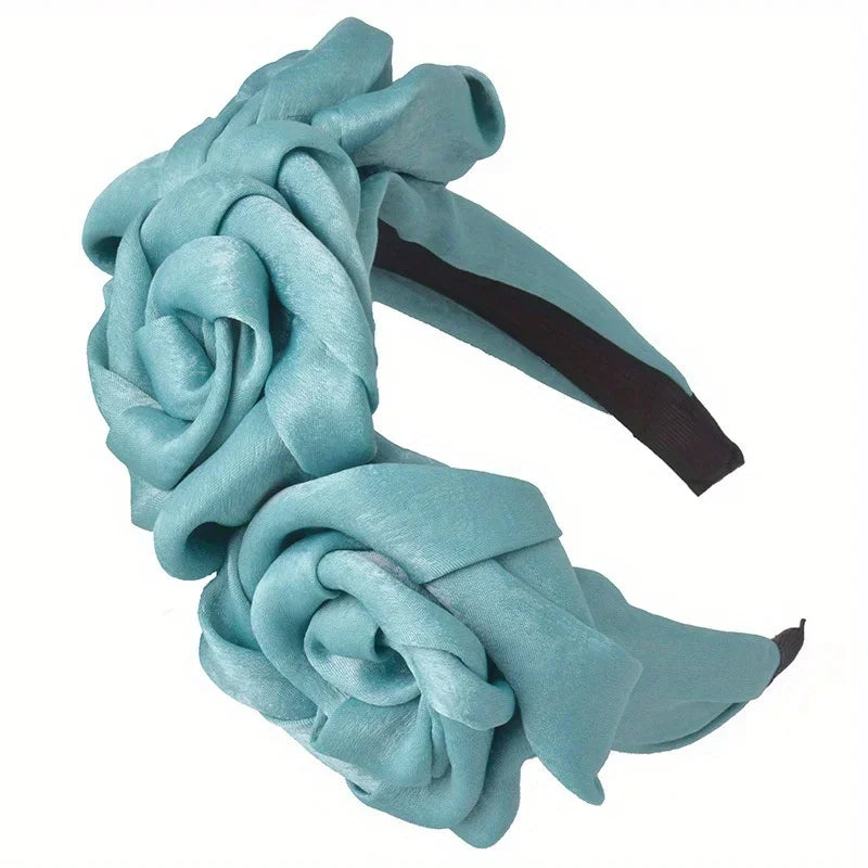 Elegant Artificial Rose Flower Hairband for Women & Girls