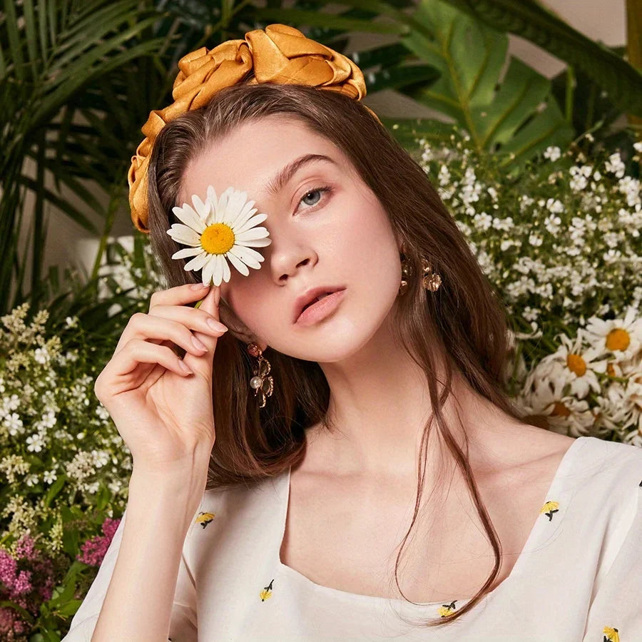 Elegant Artificial Rose Flower Hairband for Women & Girls