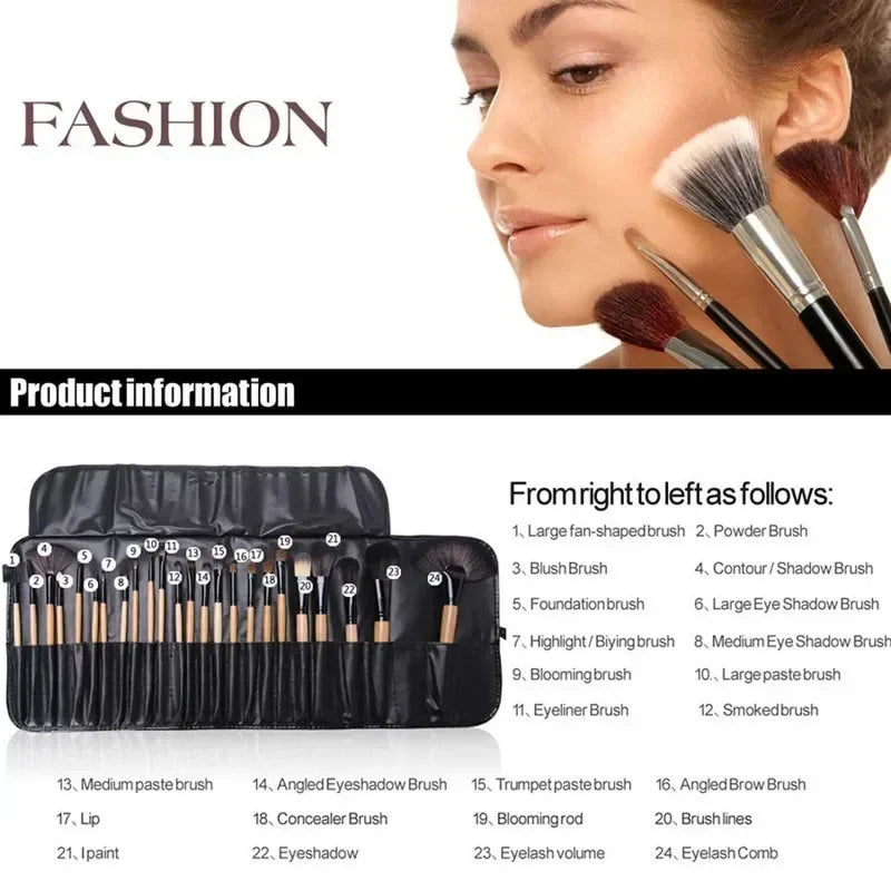 24-Piece Professional Makeup Brush Set