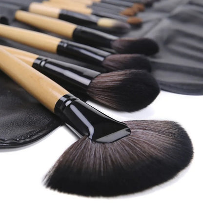 24-Piece Professional Makeup Brush Set with Travel Case