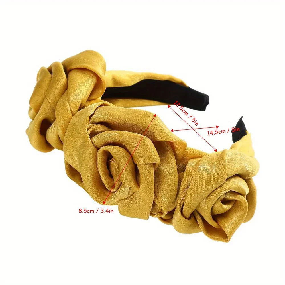 Elegant Artificial Rose Flower Hairband for Women & Girls