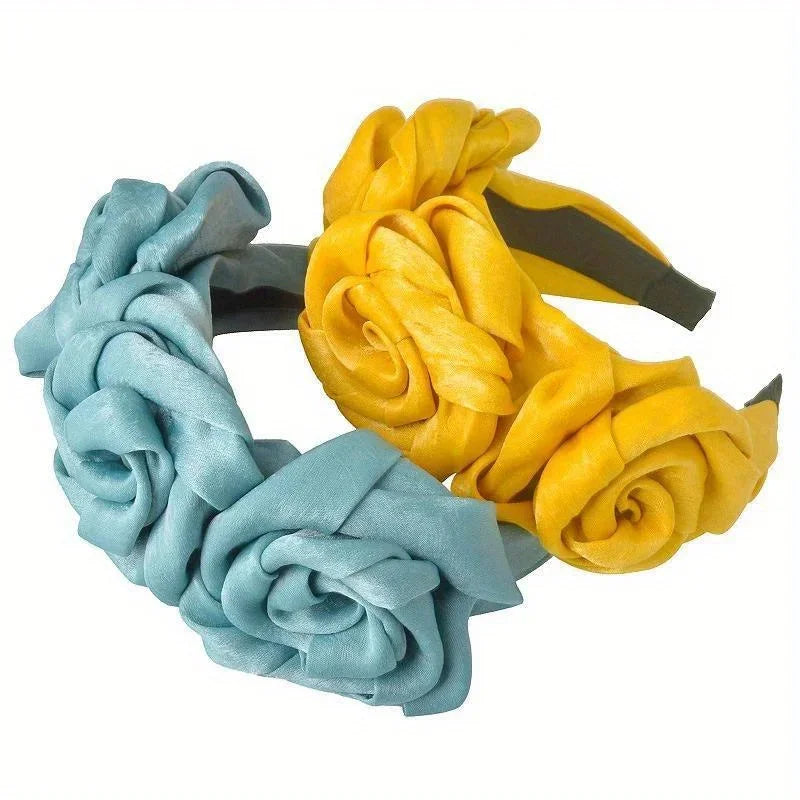 Elegant Artificial Rose Flower Hairband for Women & Girls