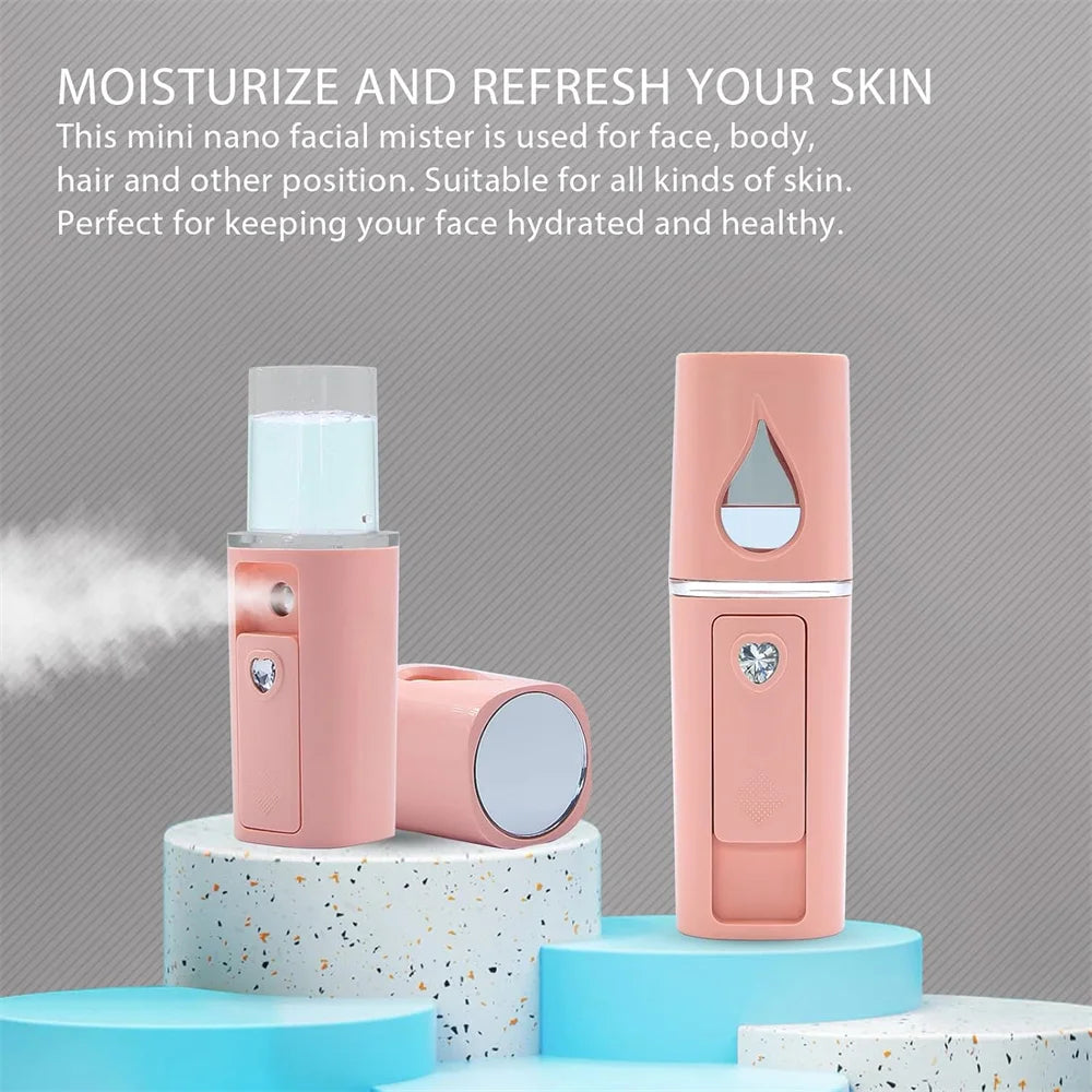 Portable Nano Face Steamer – 20ml Hydrating Mini Facial Sprayer
