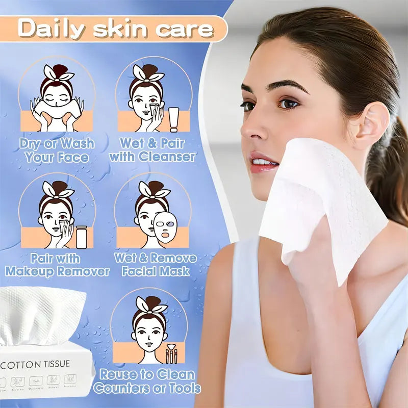 Soft Disposable Cotton Face Towels – 50pcs
