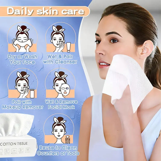 Soft Disposable Cotton Face Towels – 50pcs