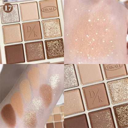 9-Color Glitter Eyeshadow Palette – Long-Lasting Korean Makeup
