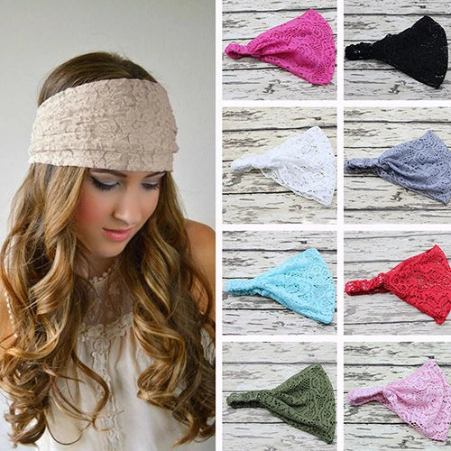 Elegant Wide Lace Headband for Women